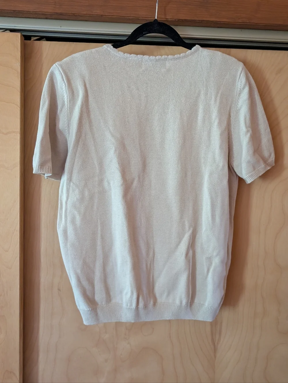 Vintage 90's Alfred Dunner Cream Short Sleeve Floral Embroidered Sweater - Picture 4 of 4